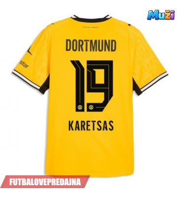 Lacne Muži Futbalové dres Borussia Dortmund Konstantinos Karetsas #19 2026-27 Krátky Rukáv - Domáci